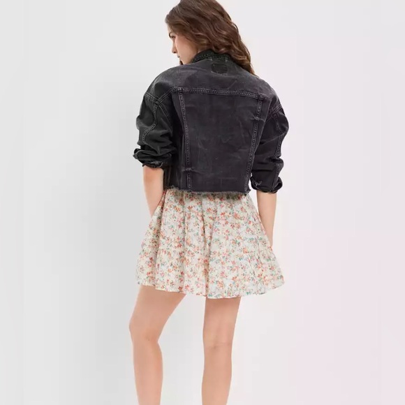 American eagle distressed black jean jacket - Picture 3 of 5